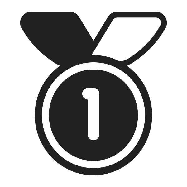 1st Place Medal High Contrast Vector