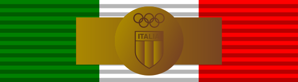 218px Ribbon Bar Of Bronze Medal For Athletic Prowess (Italy, 2015 )