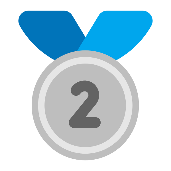 2nd Place Medal Flat Vector
