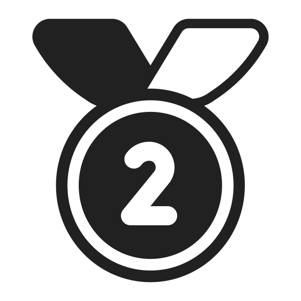 2nd Place Medal High Contrast