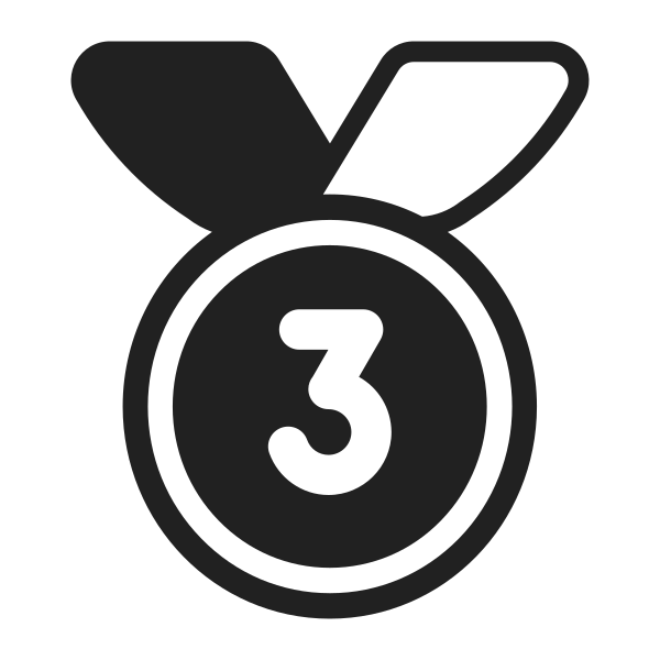 3rd Place Medal High Contrast Vector