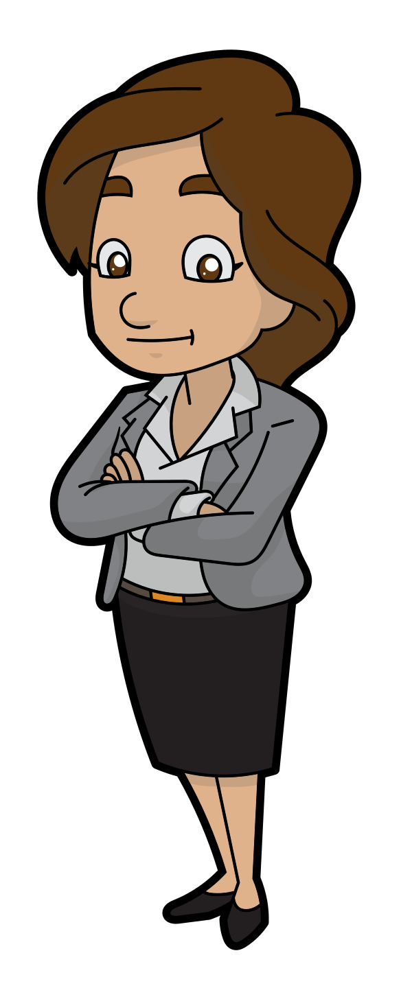 A Cool And Calm Cartoon Businesswoman