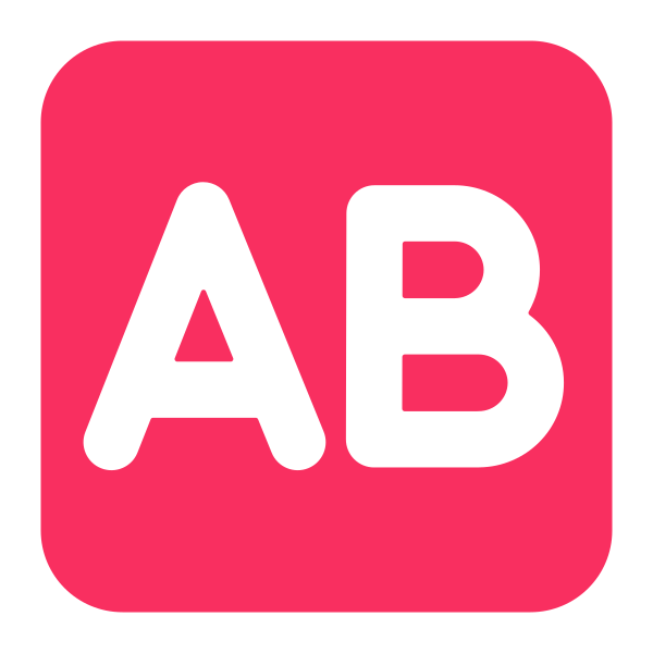Ab Button Blood Type Flat Vector