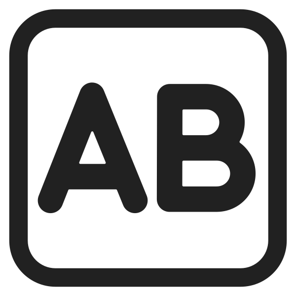 Ab Button Blood Type High Contrast Vector