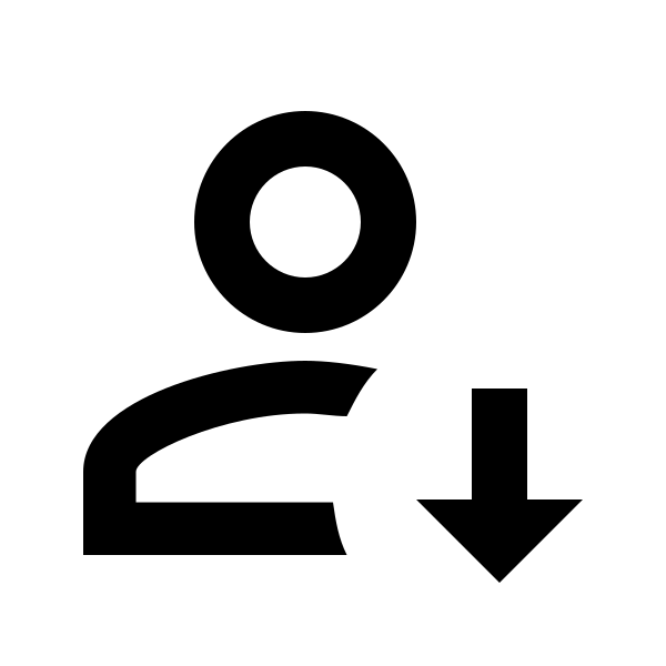 Account Arrow Down Outline