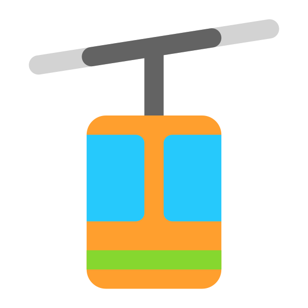 Aerial Tramway Flat Vector