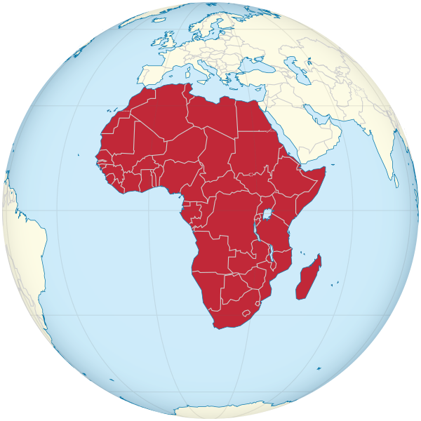 Africa On The Globe (white Red)