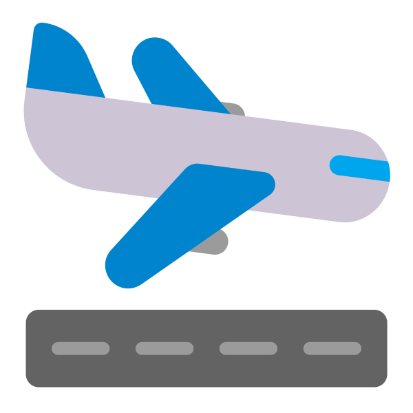 Airplane Arrival Flat Vector