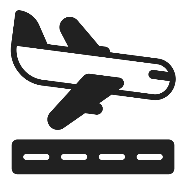 Airplane Arrival High Contrast Vector