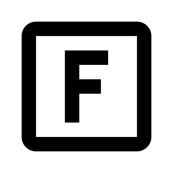 Alpha F Box Outline