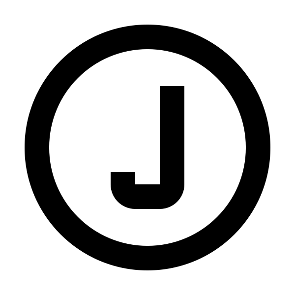 Alpha J Circle Outline
