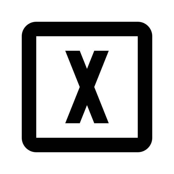 Alpha X Box Outline