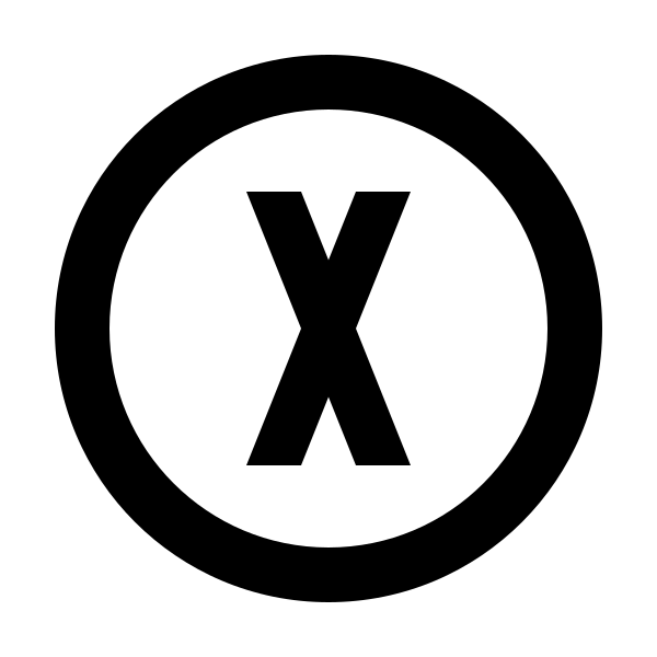 Alpha X Circle Outline