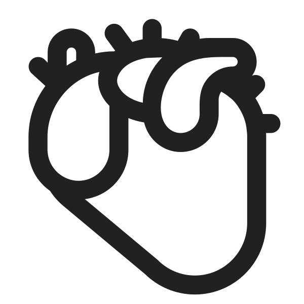 Anatomical Heart High Contrast Vector