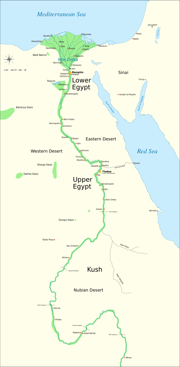 Ancient Egypt Map En Vector