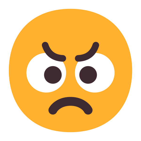 Angry Face Flat Vector