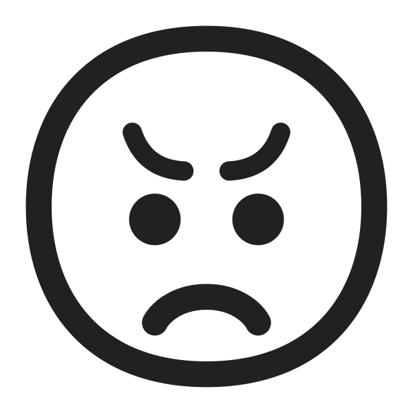 Angry Face High Contrast Vector