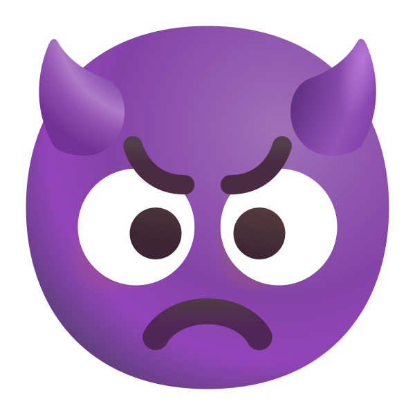 Angry Face With Horns Color Vector