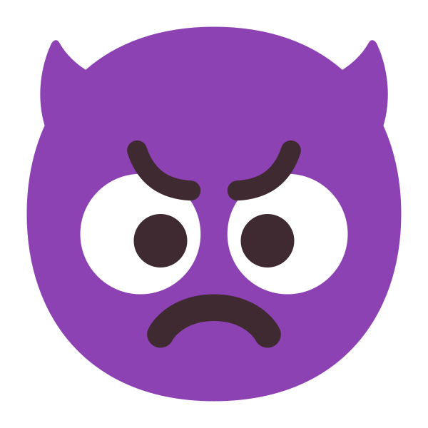 Angry Face With Horns Flat Vector