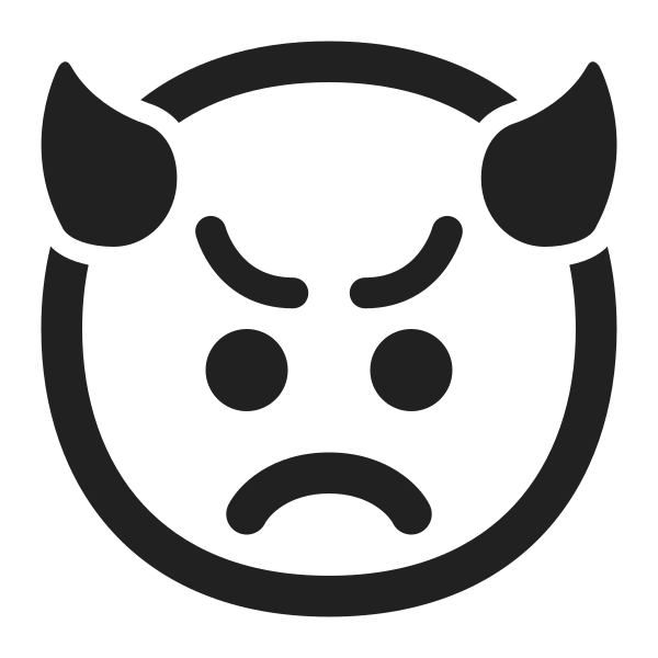 Angry Face With Horns High Contrast Vector