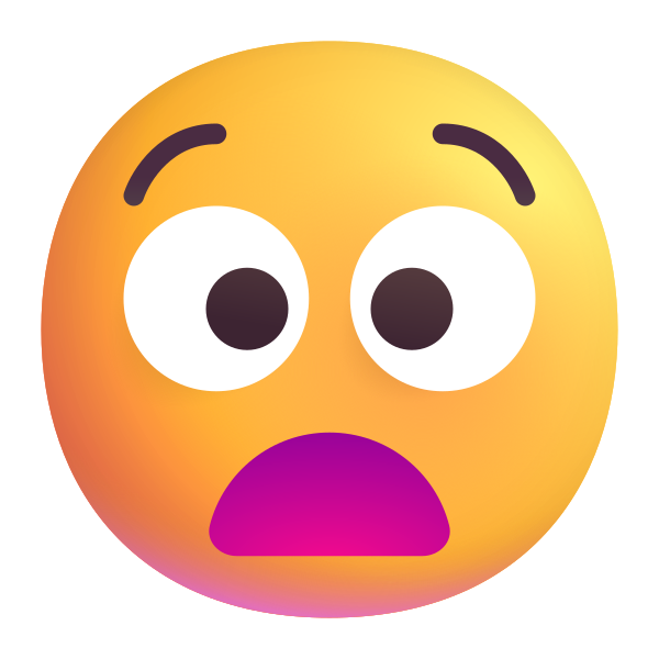 Anguished Face Color Vector