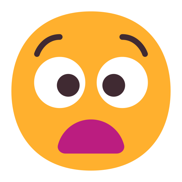 Anguished Face Flat Vector