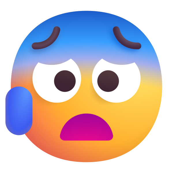 Anxious Face With Sweat Color