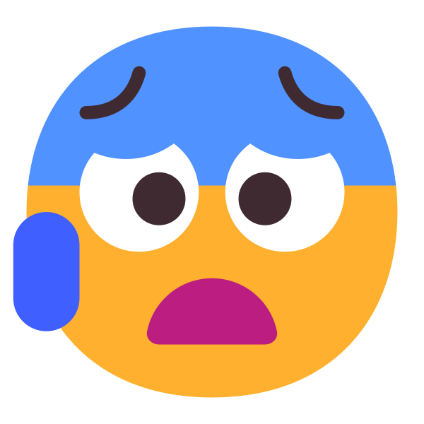 Anxious Face With Sweat Flat