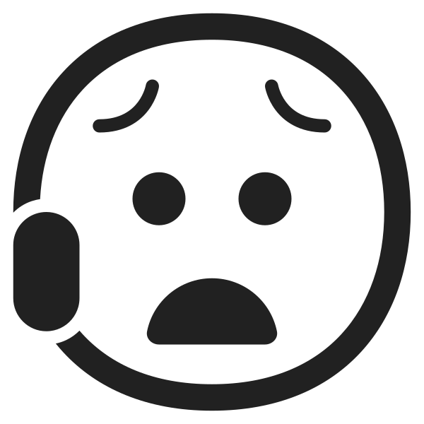 Anxious Face With Sweat High Contrast Vector