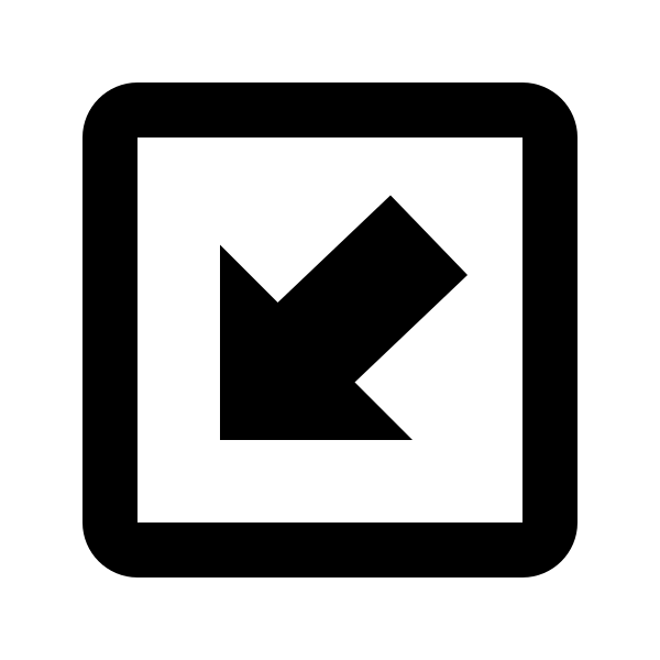 Arrow Bottom Left Bold Box Outline