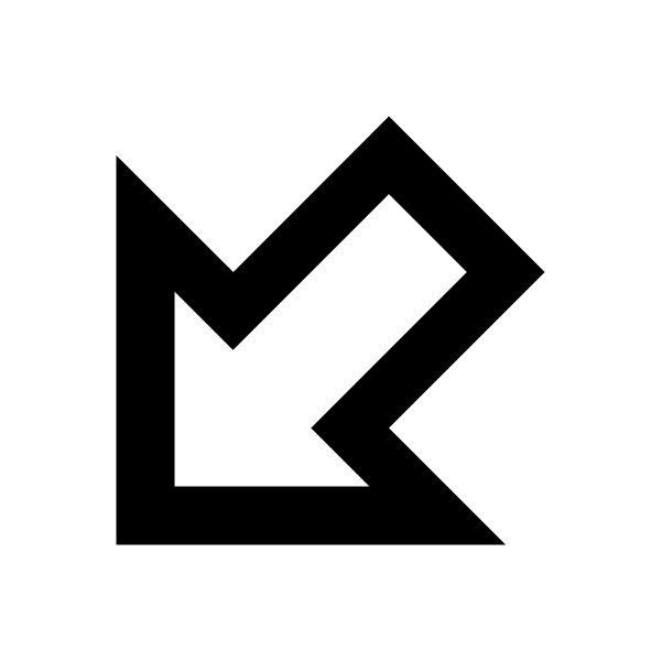 Arrow Bottom Left Bold Outline
