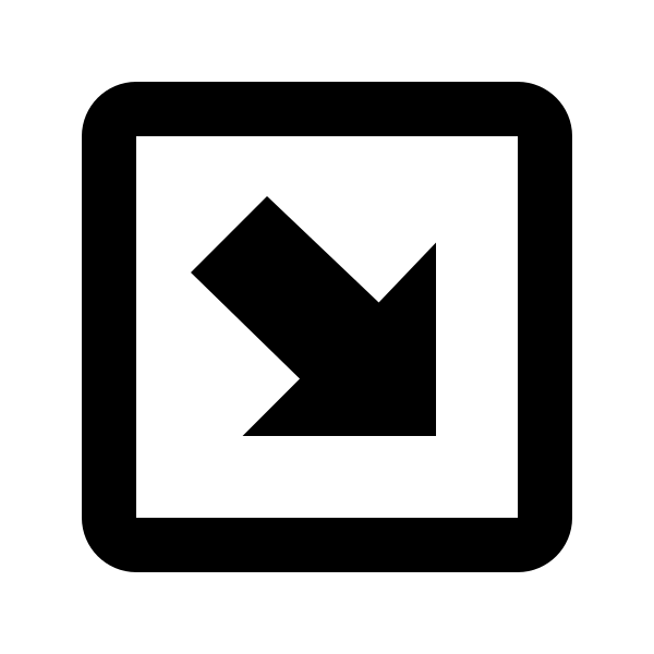 Arrow Bottom Right Bold Box Outline