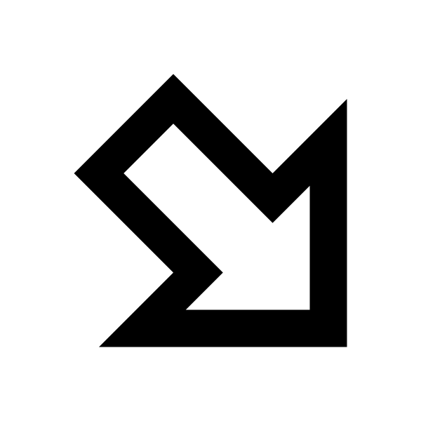 Arrow Bottom Right Bold Outline