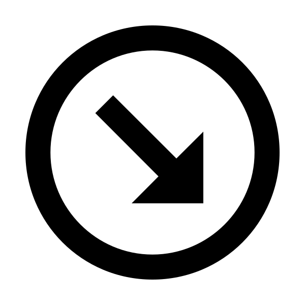 Arrow Bottom Right Thin Circle Outline