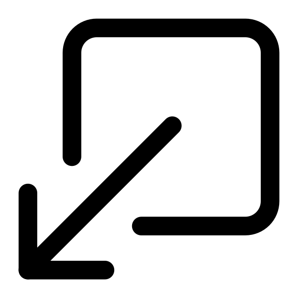Arrow Down Left Box Outline
