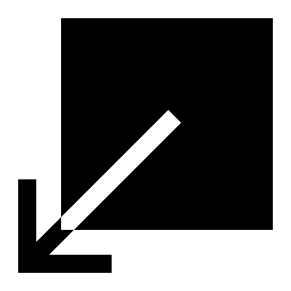 Arrow Down Left Box Sharp