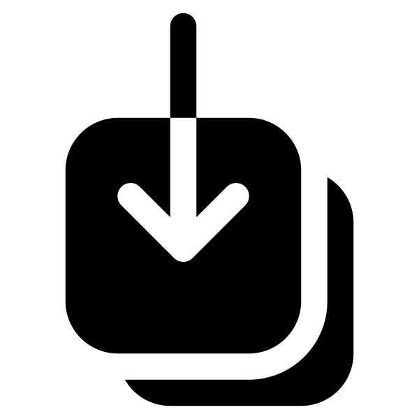 Arrow Down On Square Stack