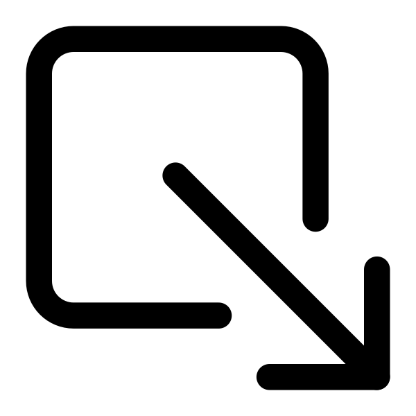 Arrow Down Right Box Outline