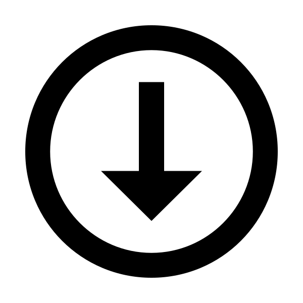 Arrow Down Thin Circle Outline