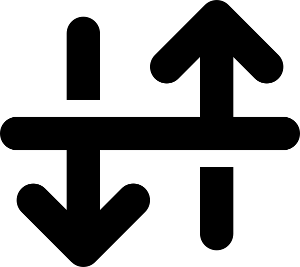 Arrow Down Up Across Line