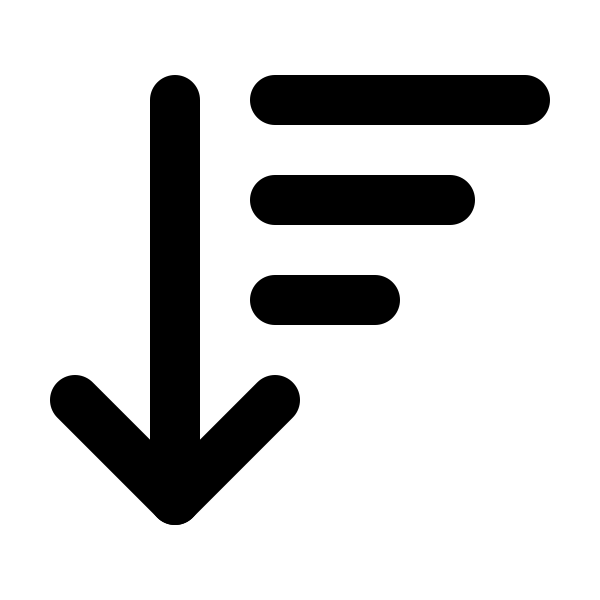 Arrow Down Wide Narrow