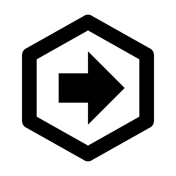 Arrow Right Bold Hexagon Outline