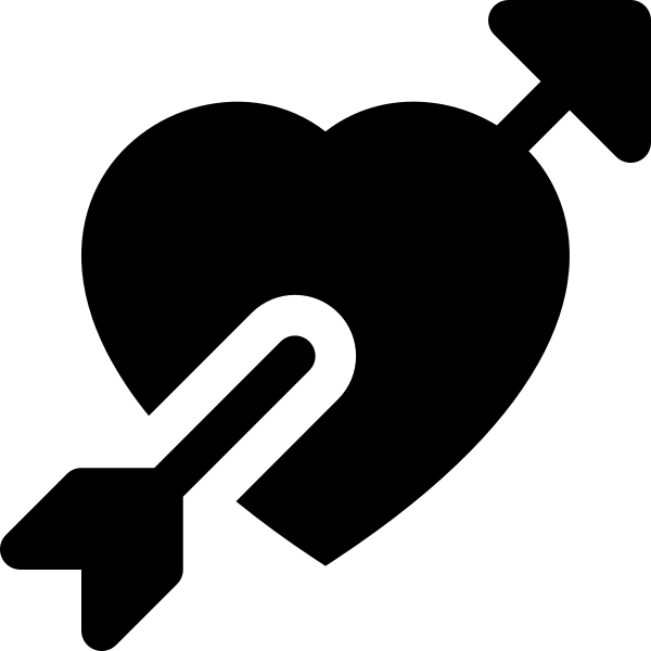 Arrow Through Heart Fill
