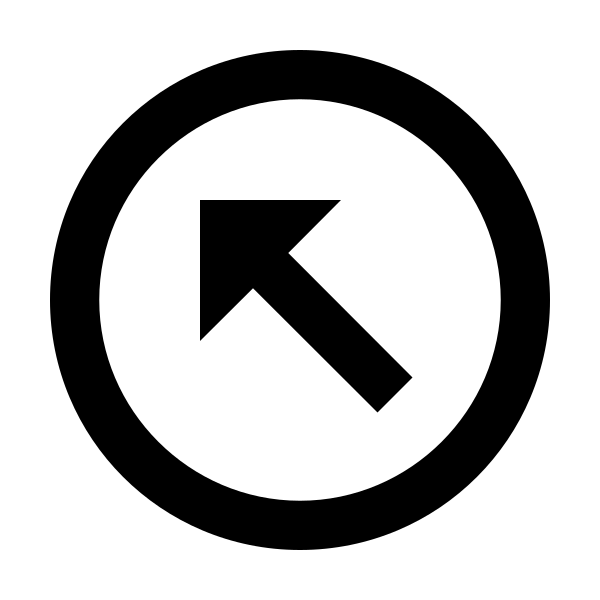 Arrow Top Left Thin Circle Outline