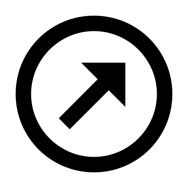 Arrow Top Right Thin Circle Outline