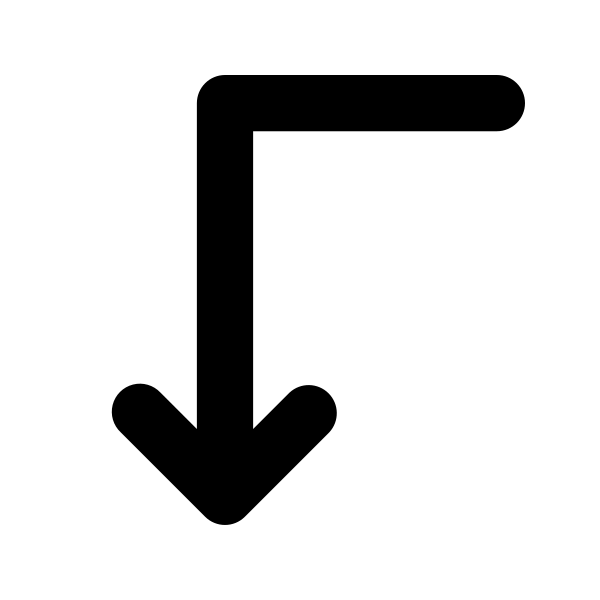 Arrow Turn Left Down Vector