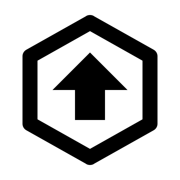 Arrow Up Bold Hexagon Outline
