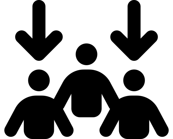 Arrows Down To People