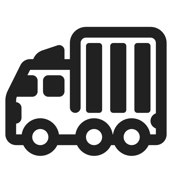 Articulated Lorry High Contrast Vector