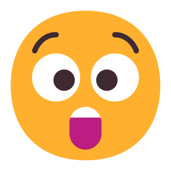 Astonished Face Flat Vector